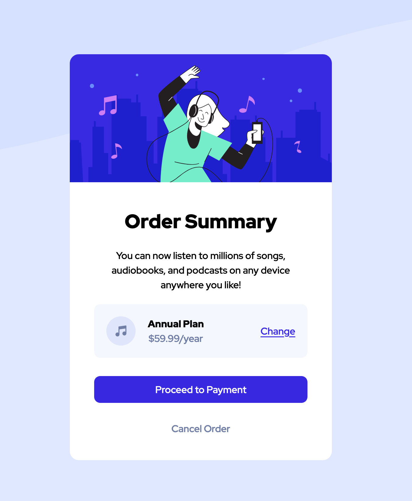Design preview for the Order summary card coding challenge