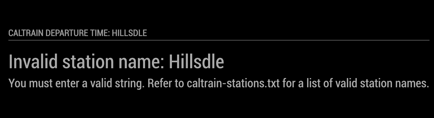 Bad station name