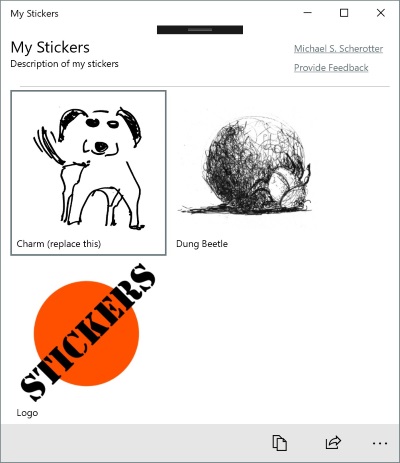 Sticker UWP App Template