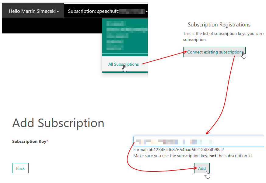 Connect existing subscription to CRIS