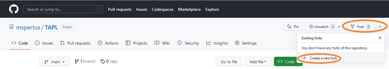 fork github screenshot