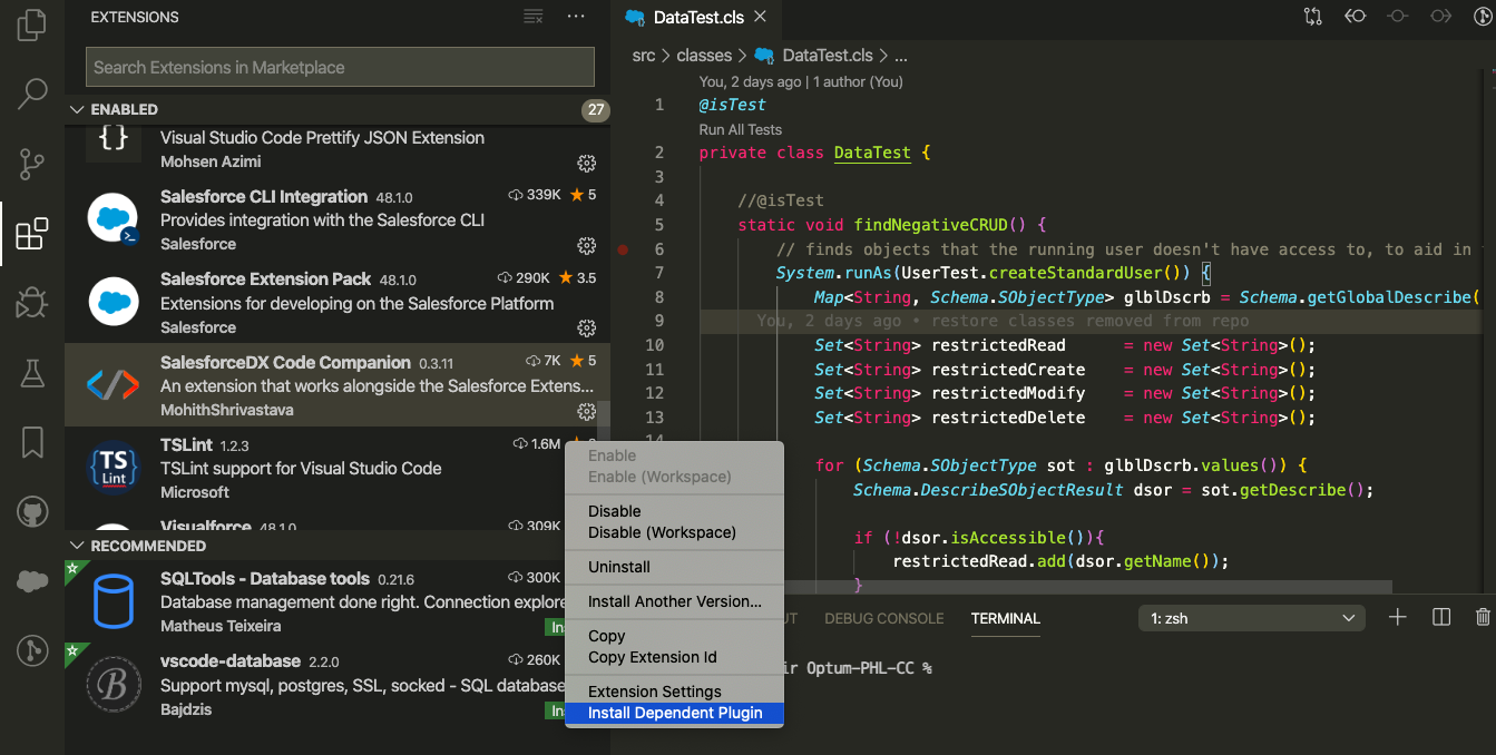 Install mo-dx-plugin for extension