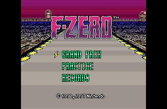 F-Zero title screen in widescreen