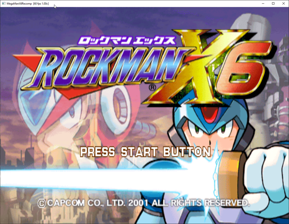 Mega Man X6 Tweaks alternate title screen