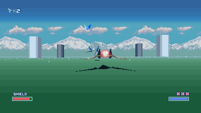 Star Fox 64 Arwing over Corneria