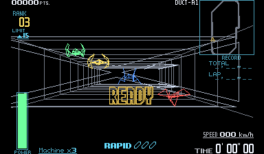 Colored machines on the Zero Racers starting grid