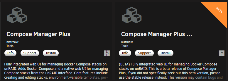 Screenshot of both Compose Manager Plus listings in the CA App Store