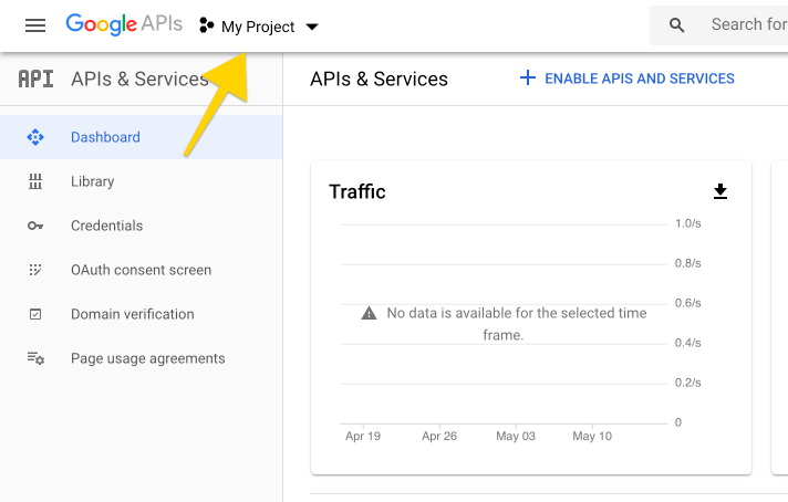 Login to Developer Console and create a project
