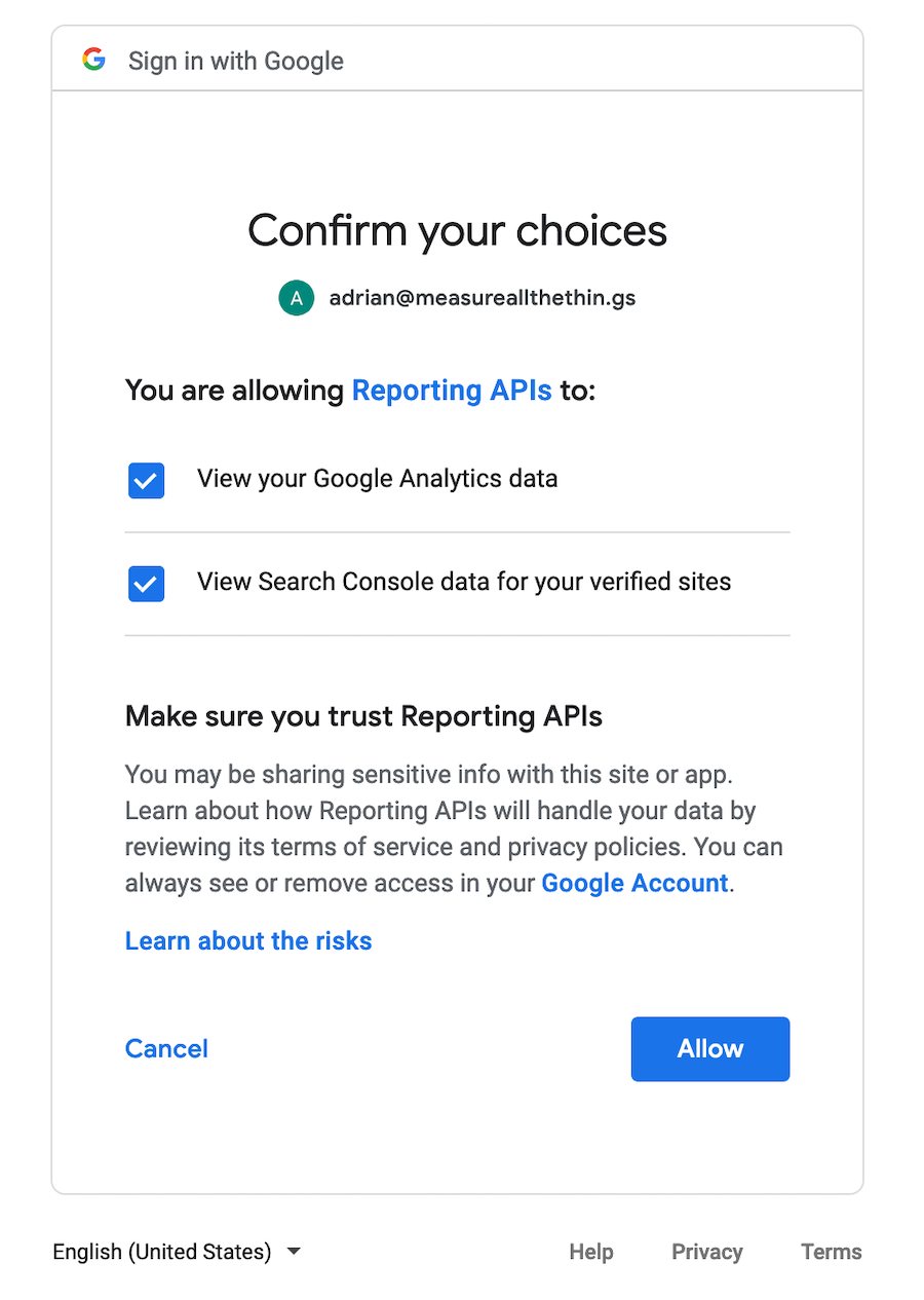 Download the credentials