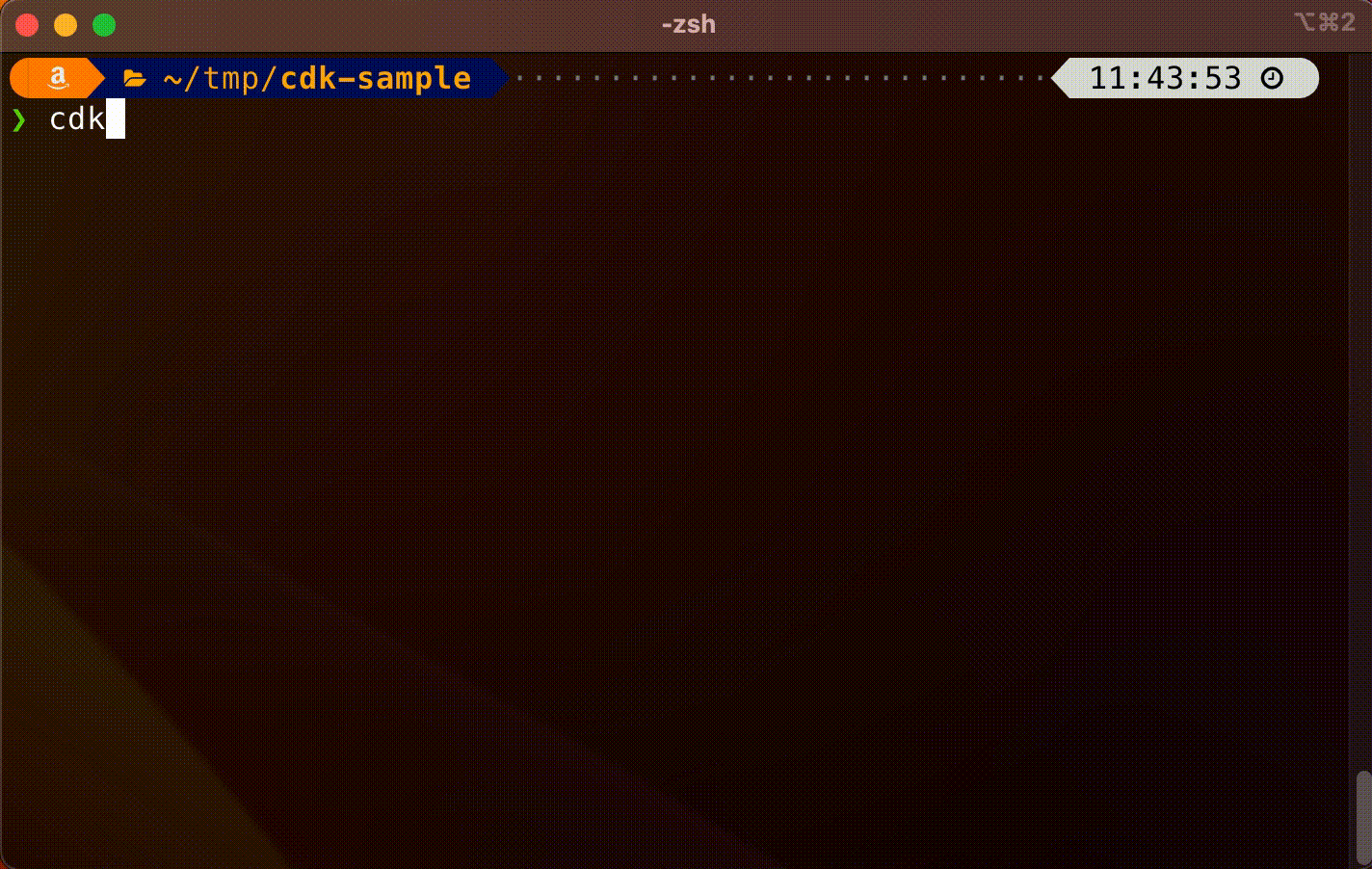 Demonstration cdk zsh completion