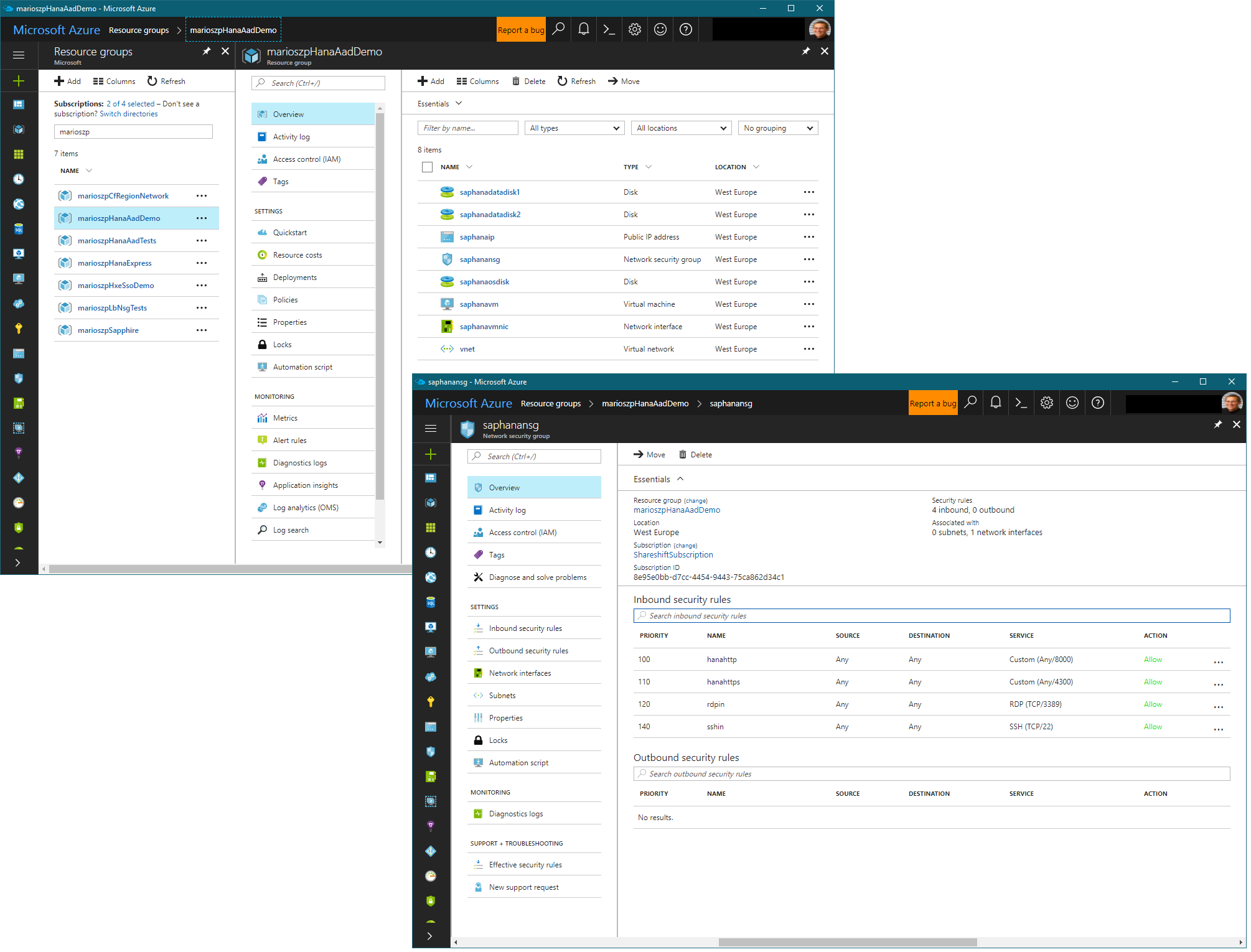 HANA VM in Azure Overview