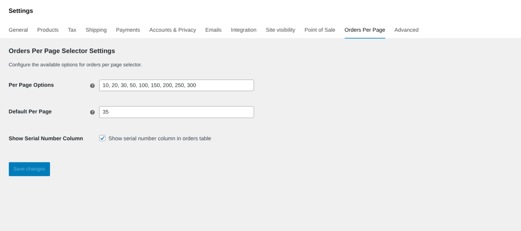 Settings Page