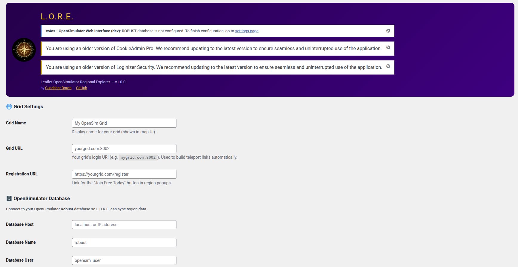 Admin Settings