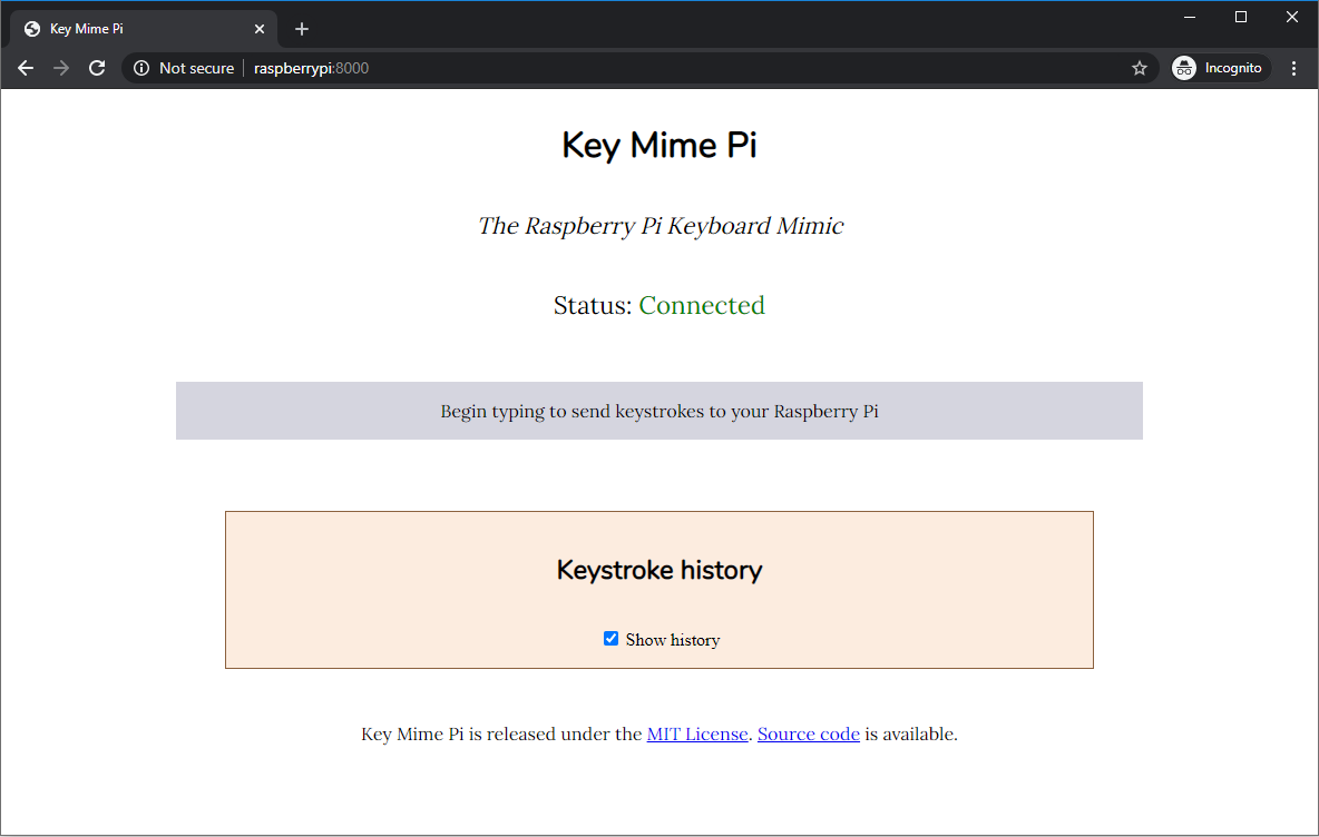 Key Mime Pi screenshot