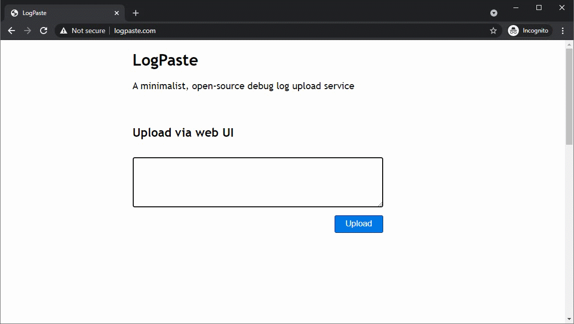LogPaste animated demo