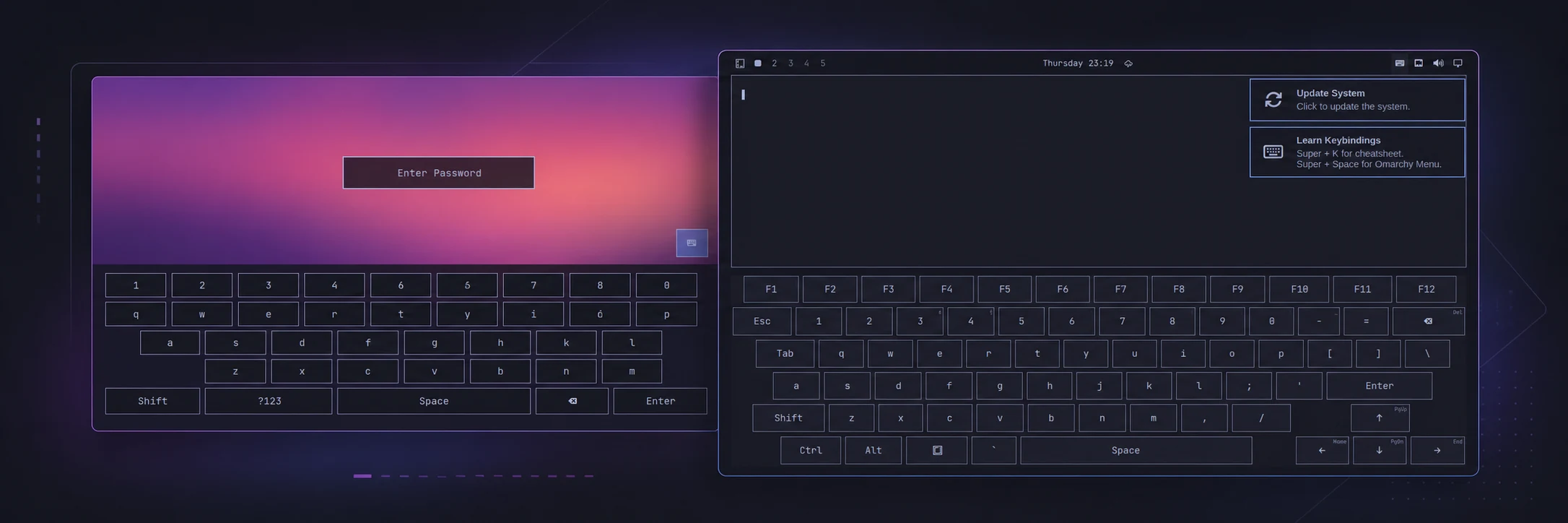 Omarchy lock-screen and desktop on-screen keyboards