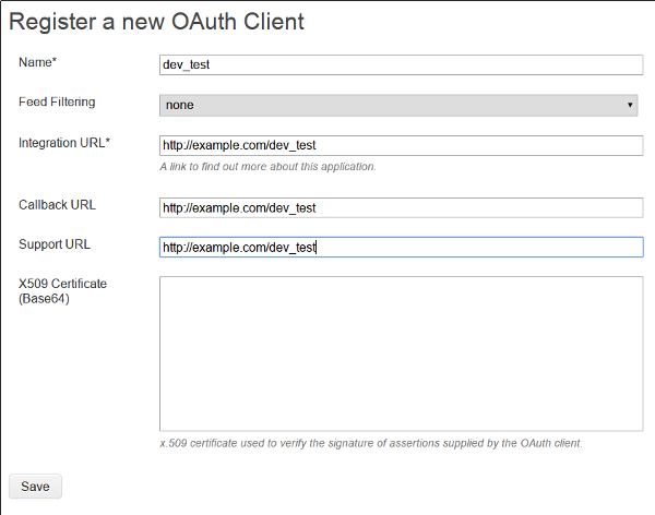 OAuth registration