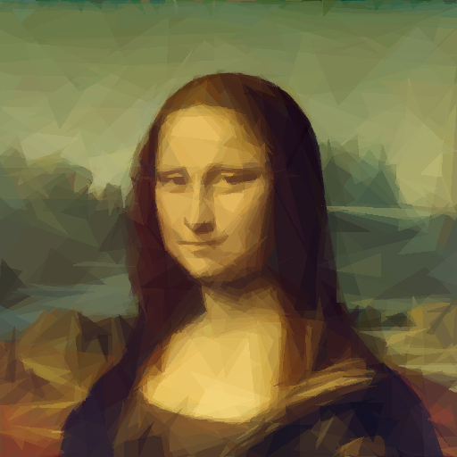 Monalisa generated using 500 triangles