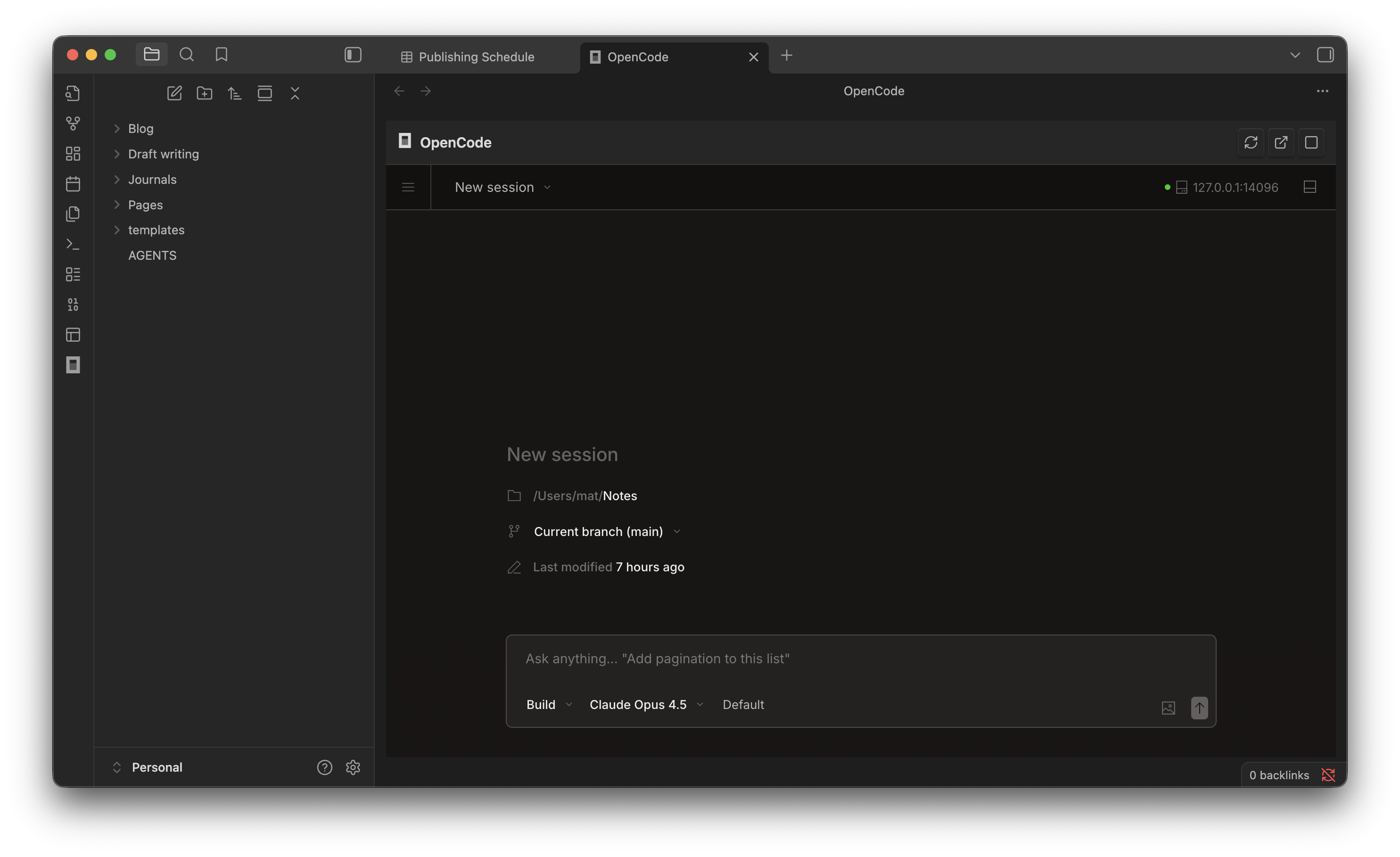 OpenCode embeded in Obsidian