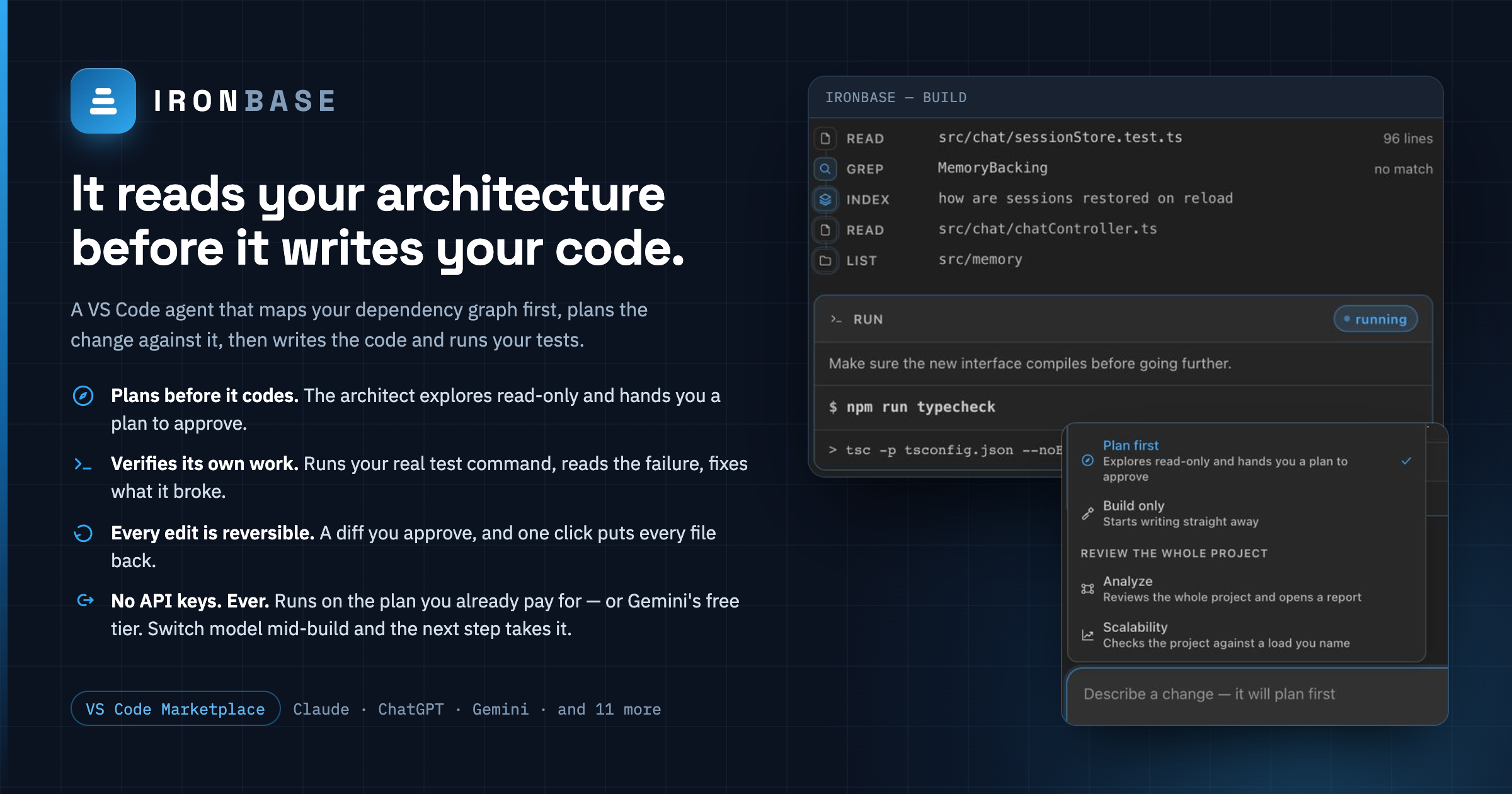 IronBase — it reads your architecture before it writes your code