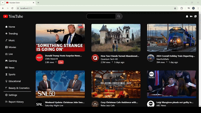 Video Paylaşım Ağı - YouTube benzeri modern arayüzlü video platformu