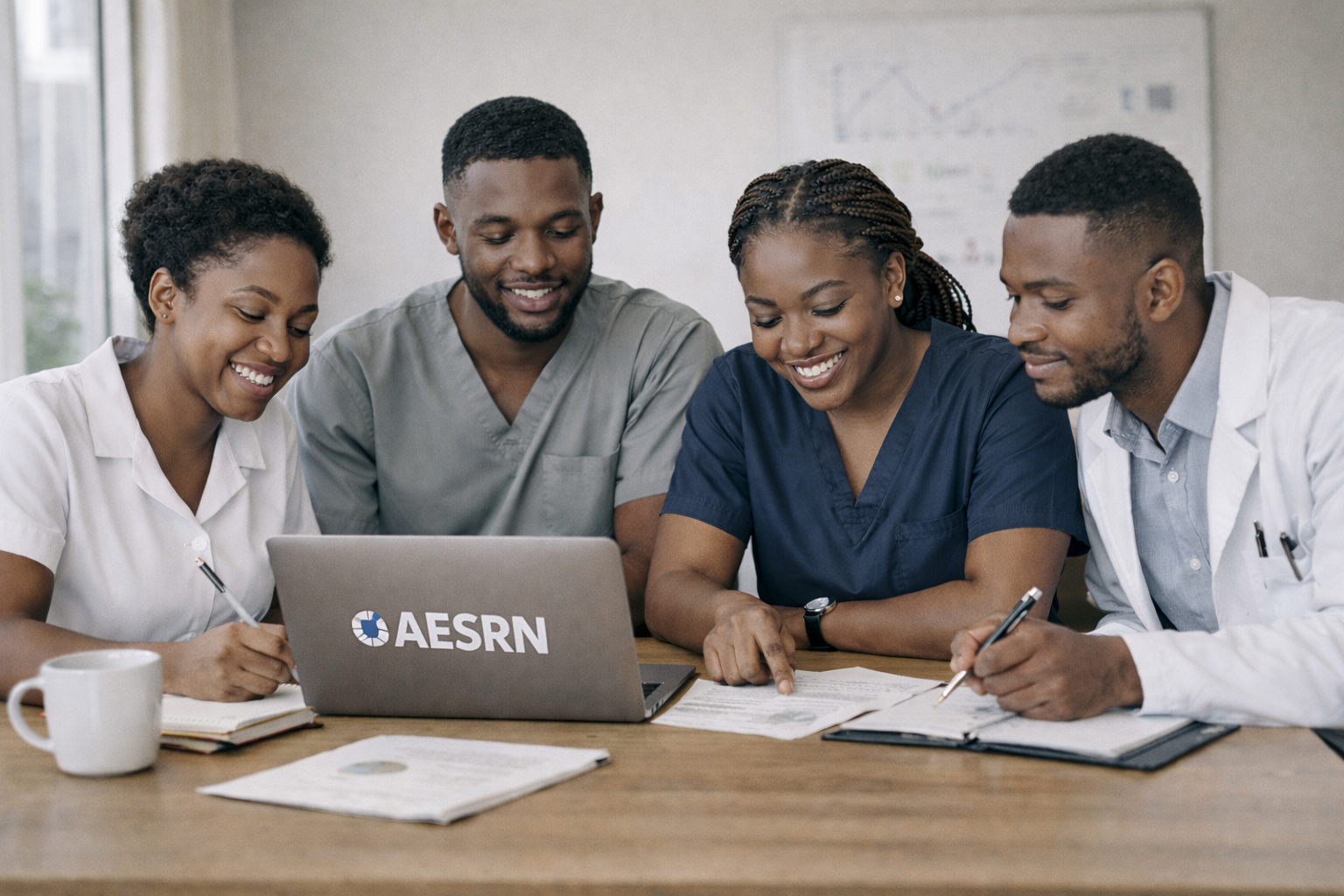 Ghanaian nurses collaborating on research