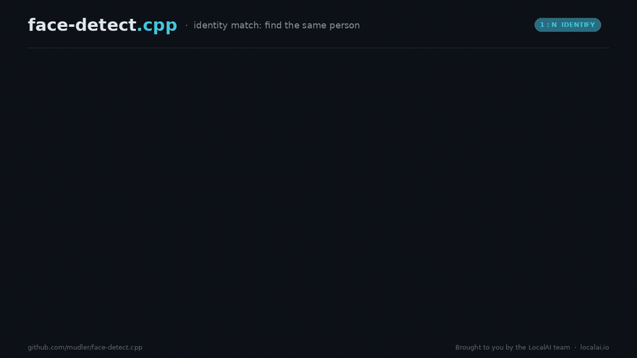 face-detect.cpp: 1-to-N identity matching, find the same person in a lineup, one binary, no Python