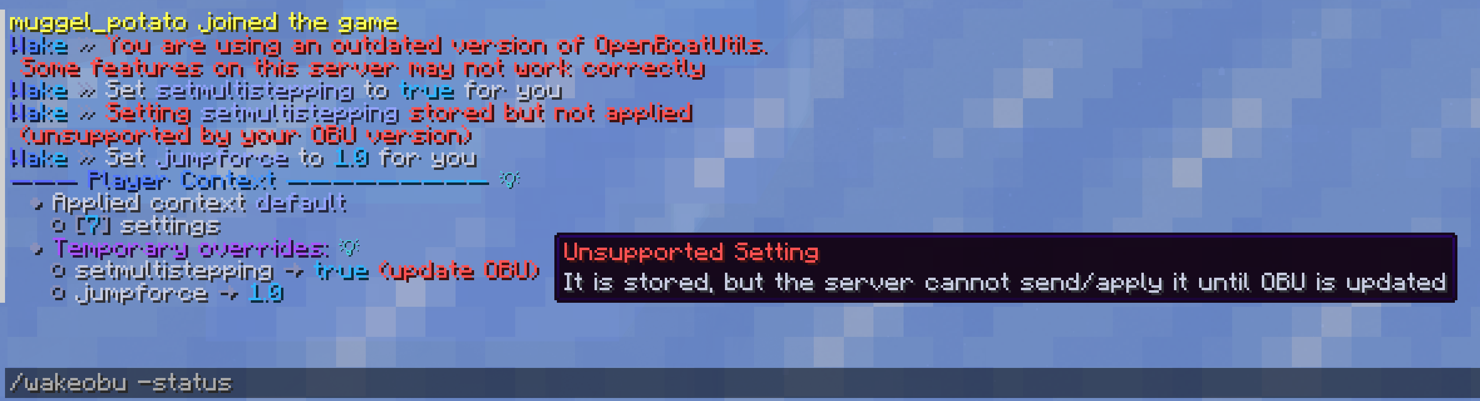 An outdated OpenBoatUtils client