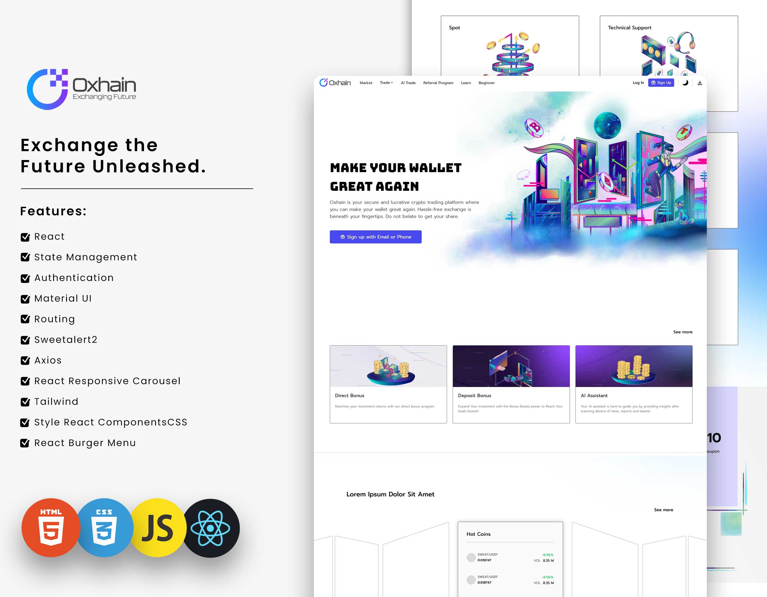 React Blockchain Oxhain App