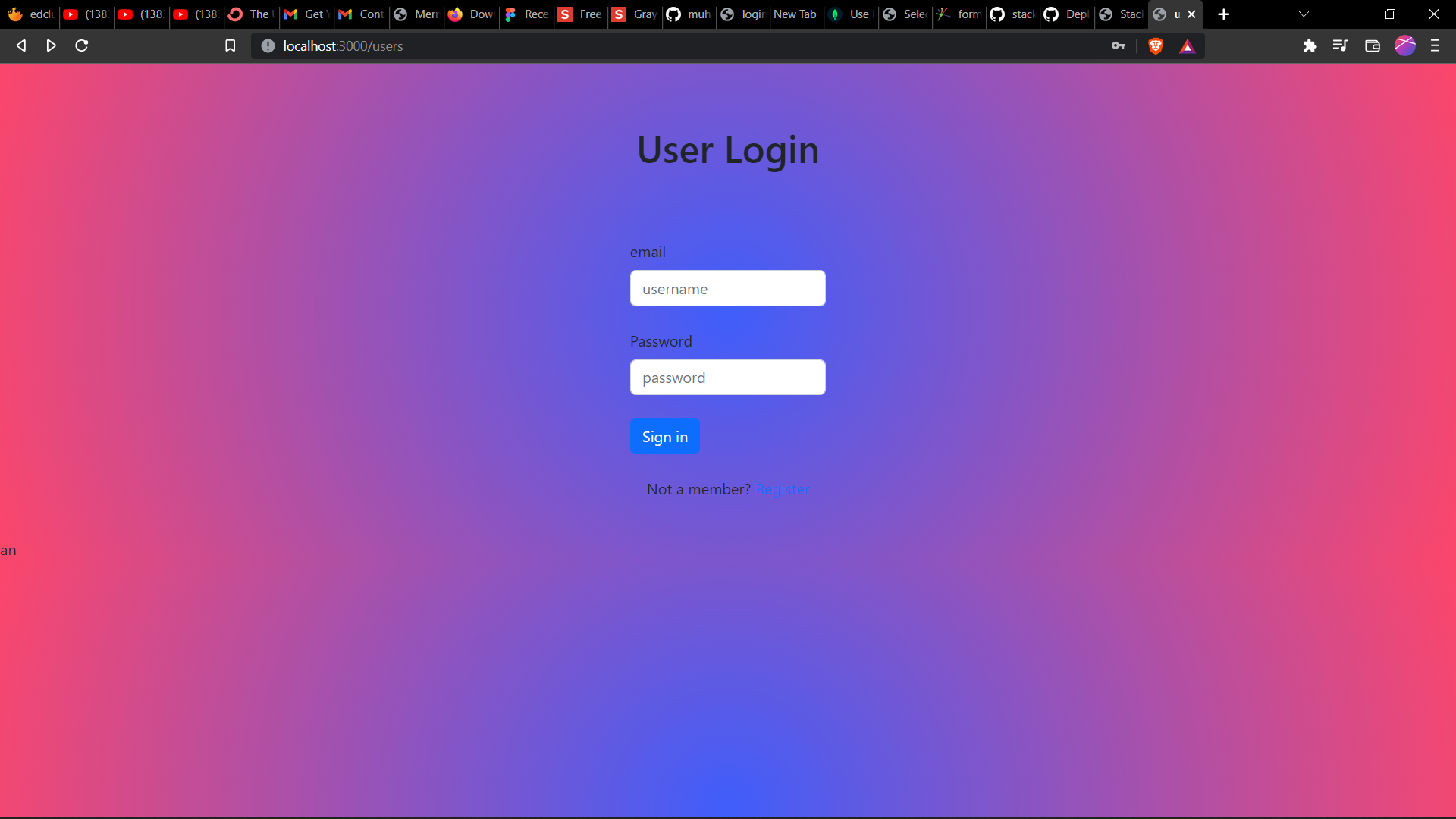 user login