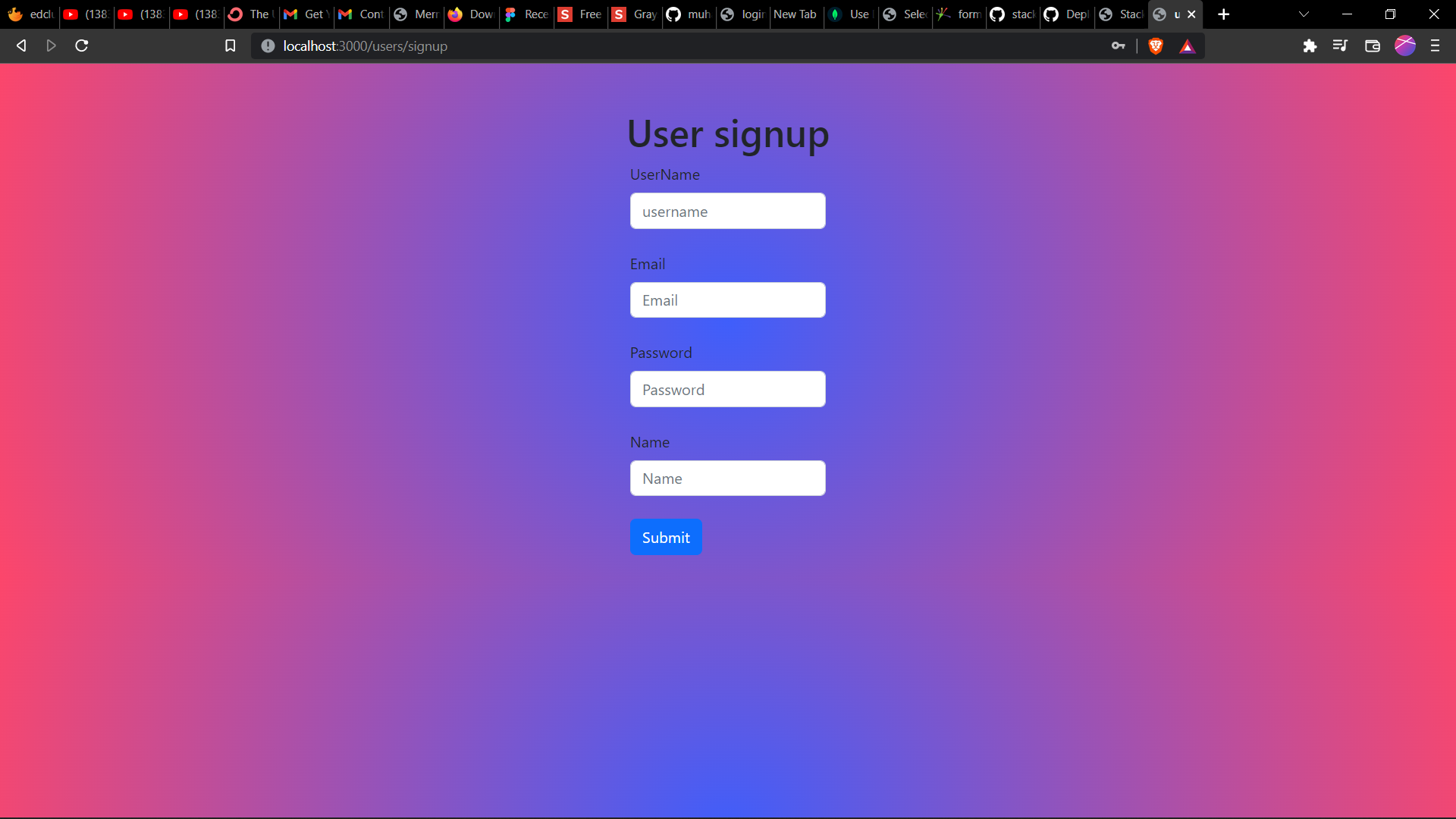 user signup