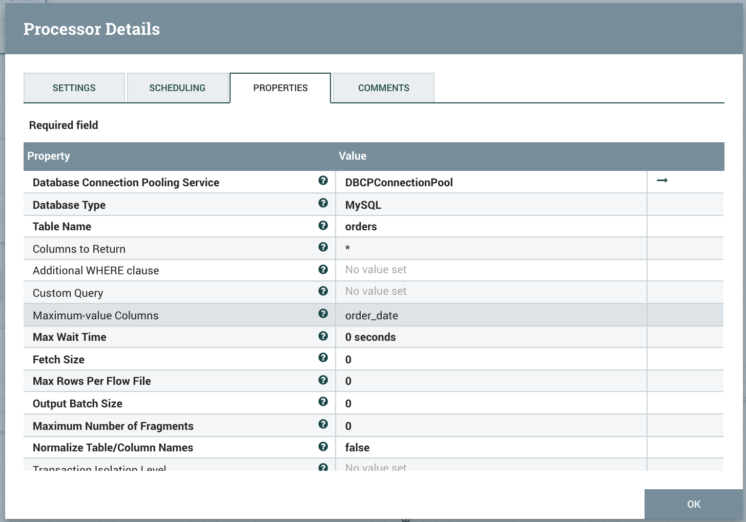 QueryDatabaseTable