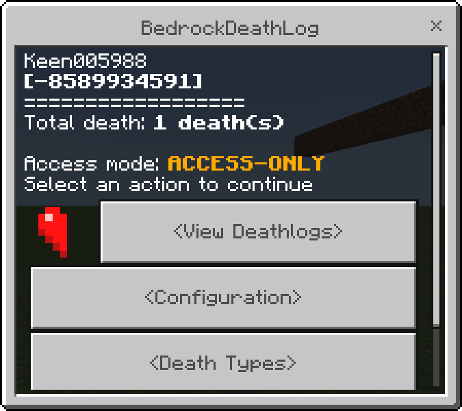 BedrockDeathLog menu