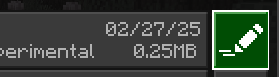 Hovering edit world button