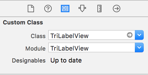 Add TriLabelView to storyboard