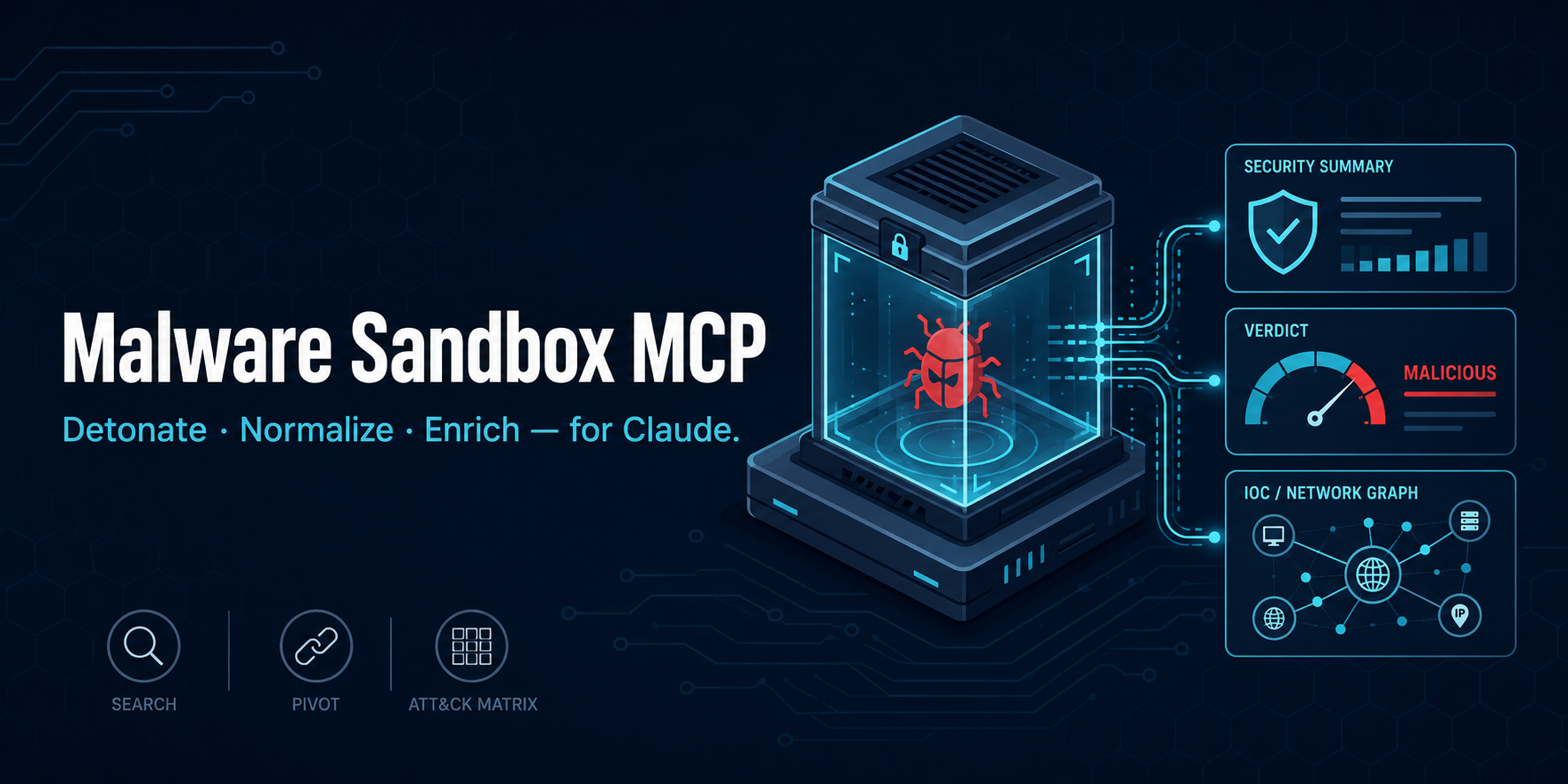 Malware Sandbox MCP — detonate, normalize, enrich for Claude