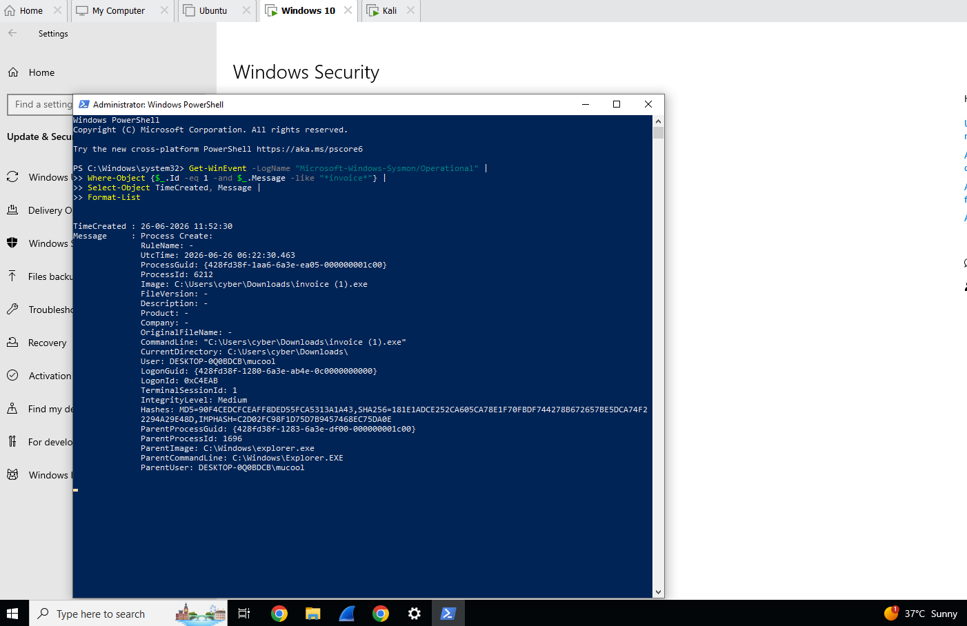 Sysmon Event ID 1