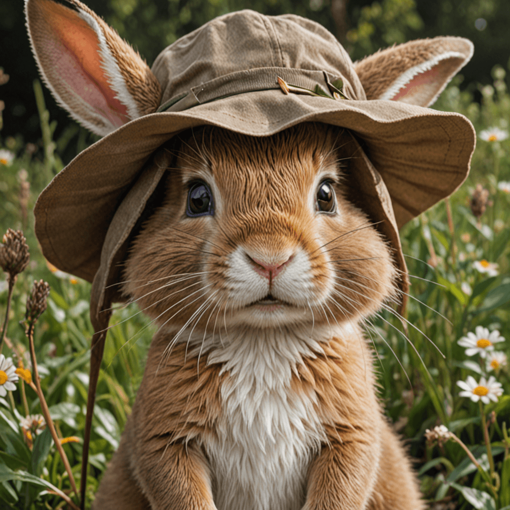 一只戴着帽子的 rabbit