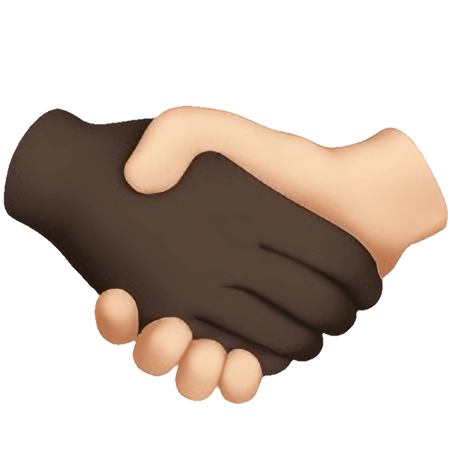 Handshake with two different skin tones