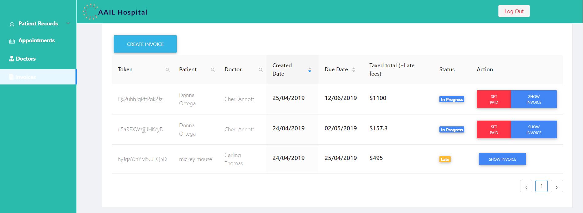 Invoice Table