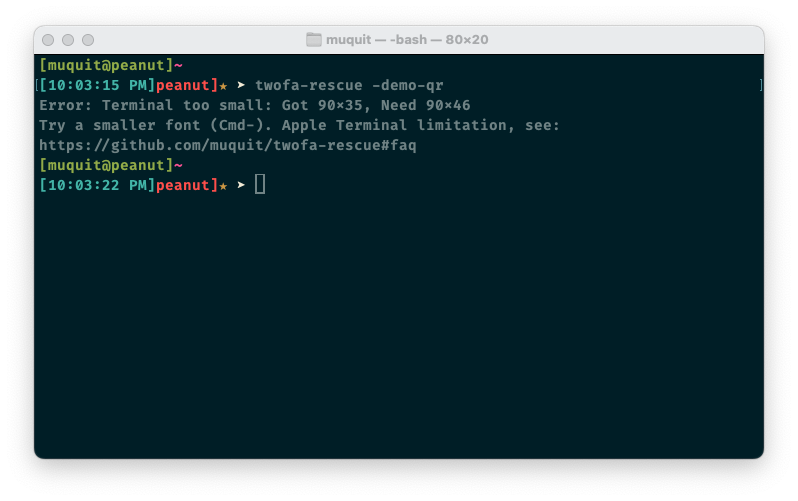 Demo QR Code Apple Terminal