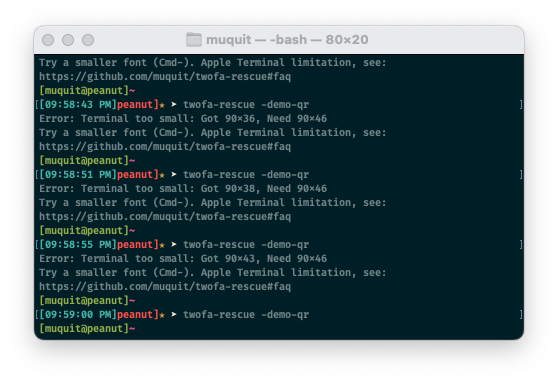 Demo QR Code Apple Terminal