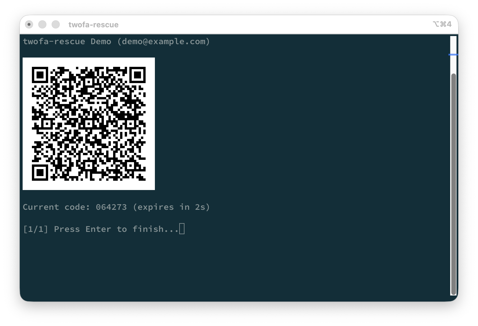 Demo QR Code iTerm2
