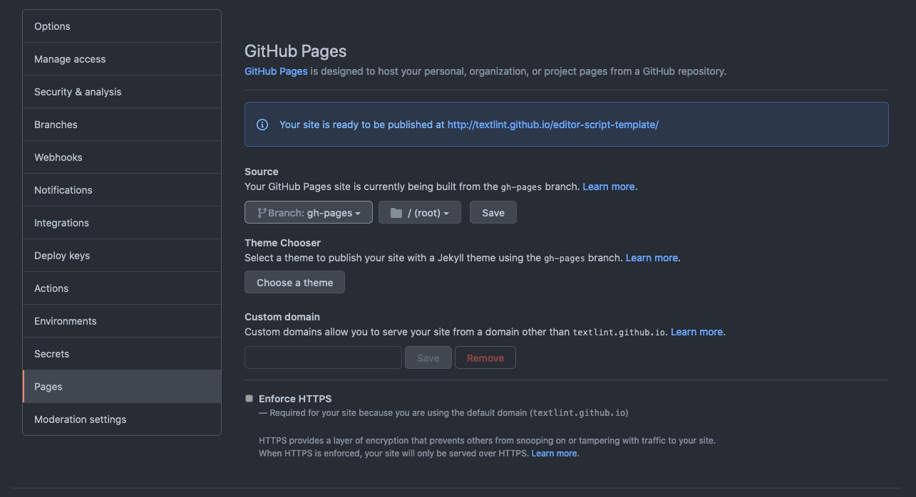 GitHub Pages Setting