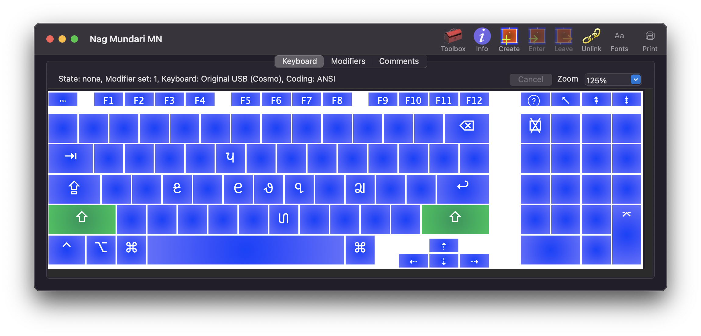 macOS keylayout shifted