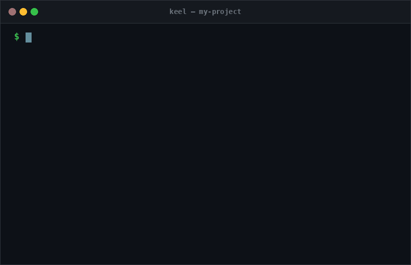 Keel demo: clone the kit → Claude runs the bootstrap and prunes it to fit → builds in phases → updates HANDOVER.md