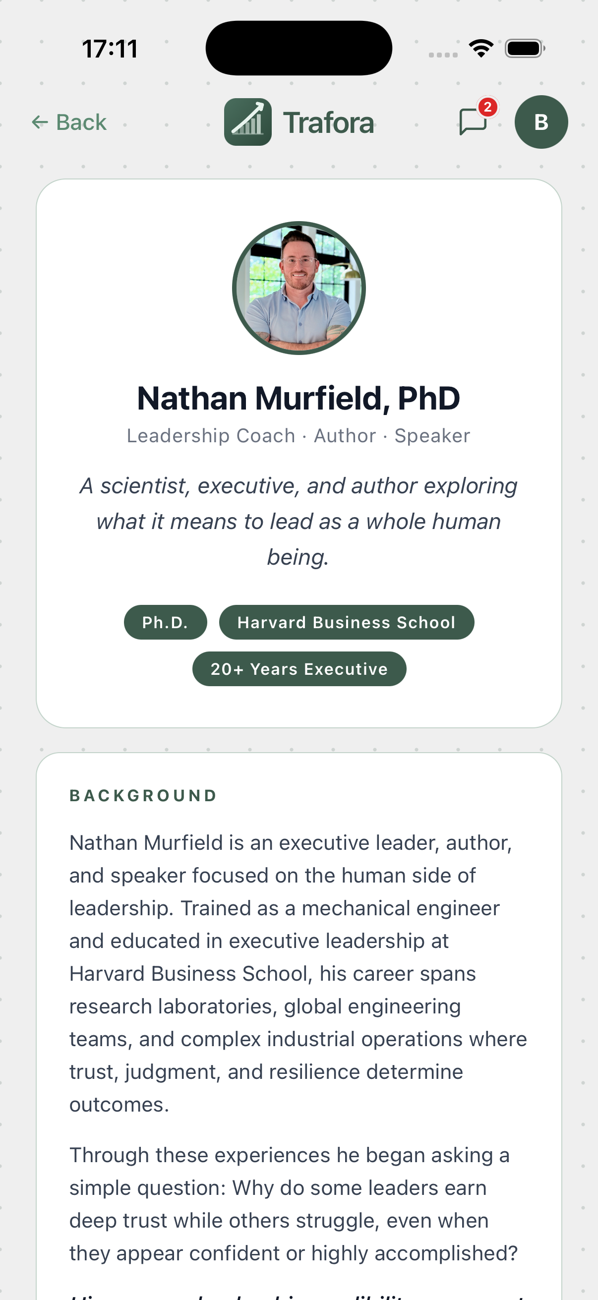 Nathan Murfield coach profile in Trafora