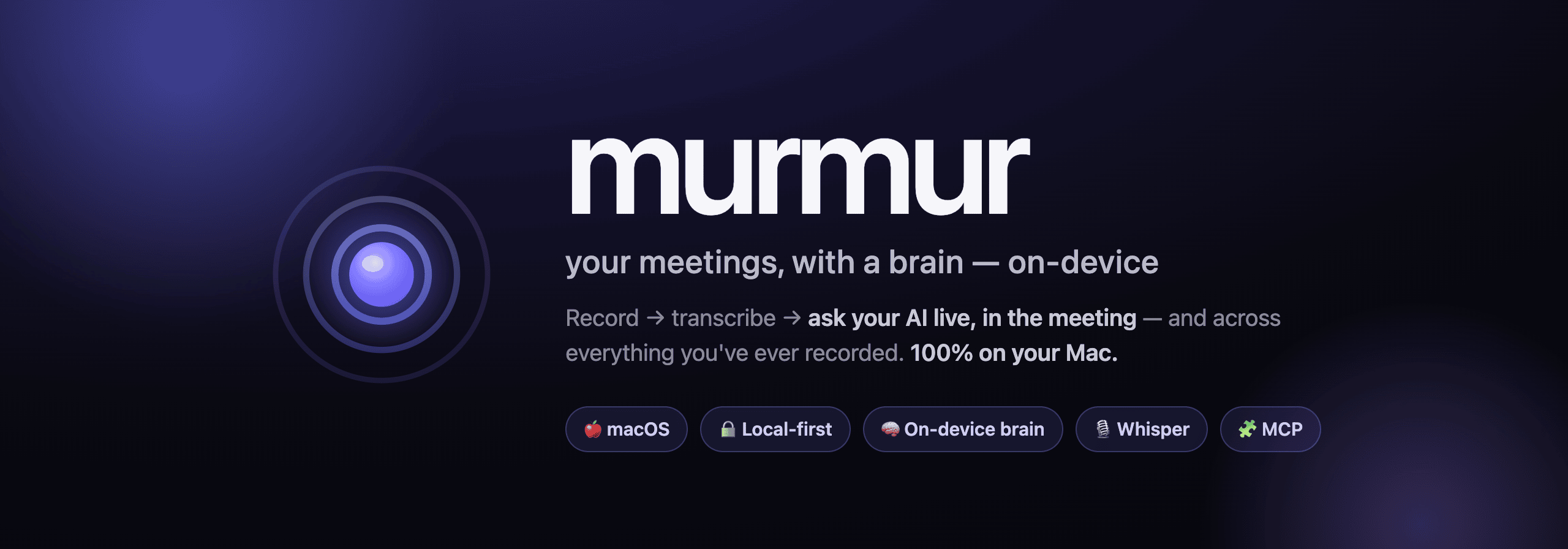 Murmur — your meetings, with a brain, on-device