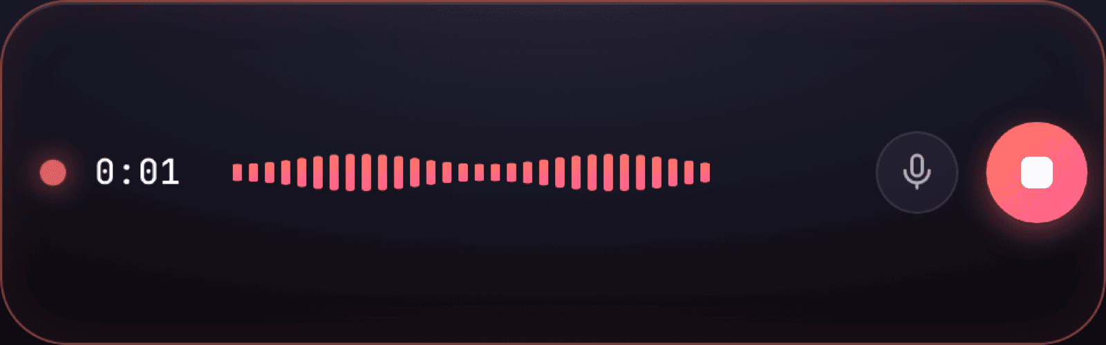 Floating always-on-top recorder bar