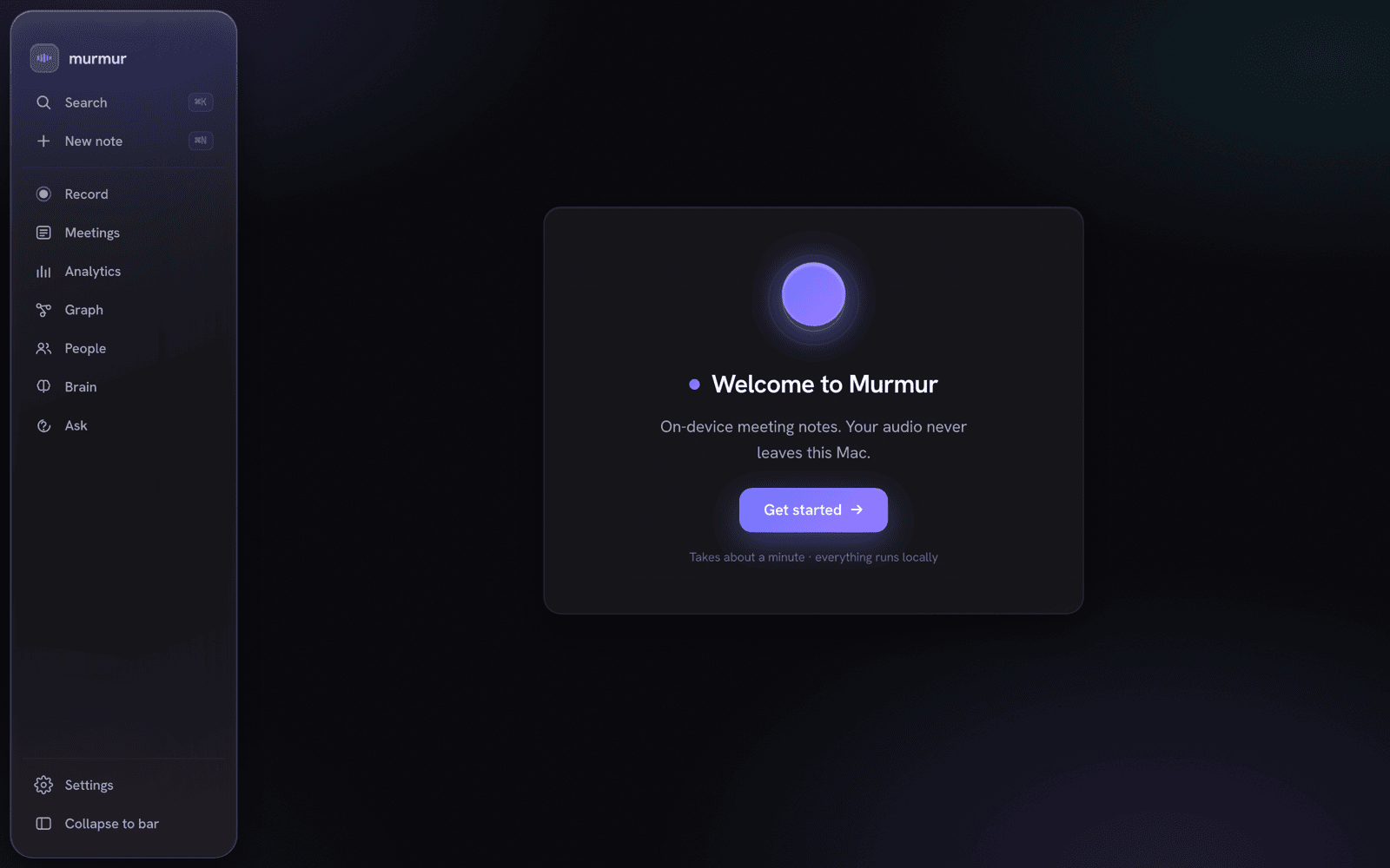 First-run onboarding wizard